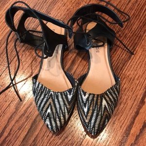 Rampage ankle lace up flats